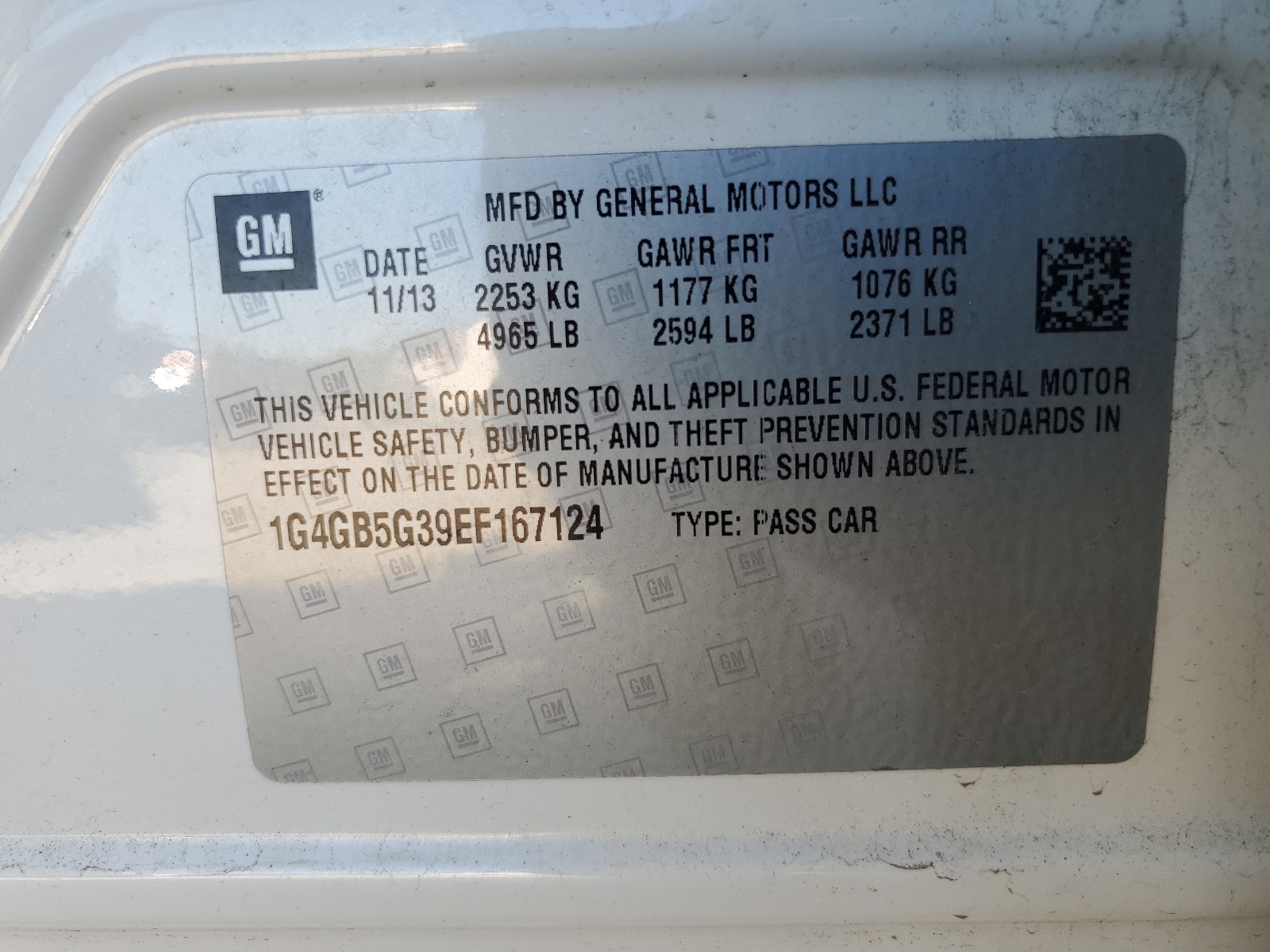 1G4GB5G39EF167124 2014 Buick Lacrosse