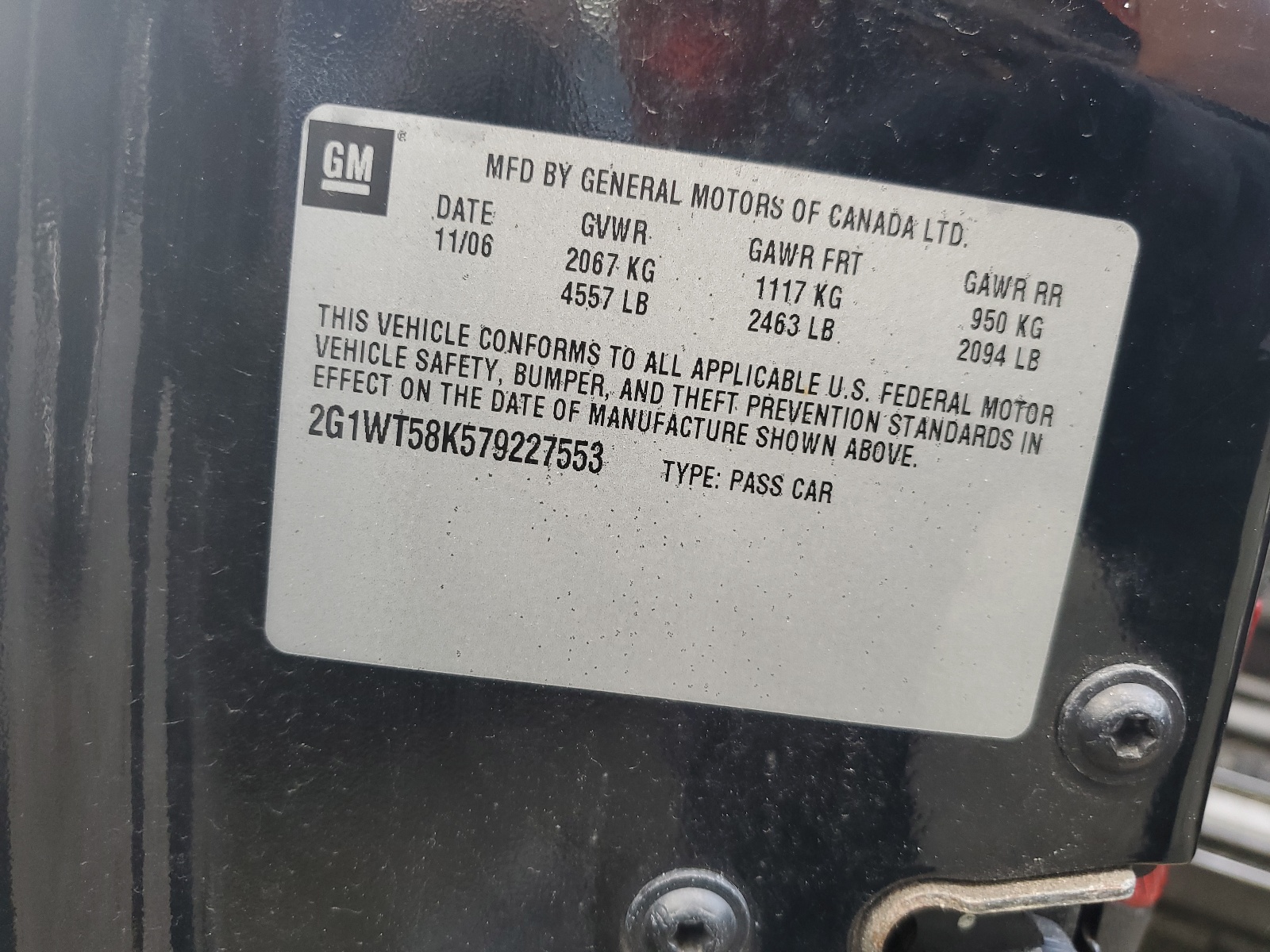 2G1WT58K579227553 2007 Chevrolet Impala Lt