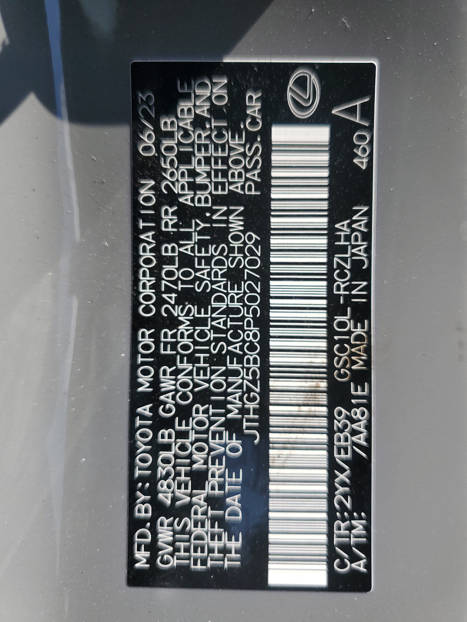 JTHGZ5BC8P5027029 2023 Lexus Rc 350 Base