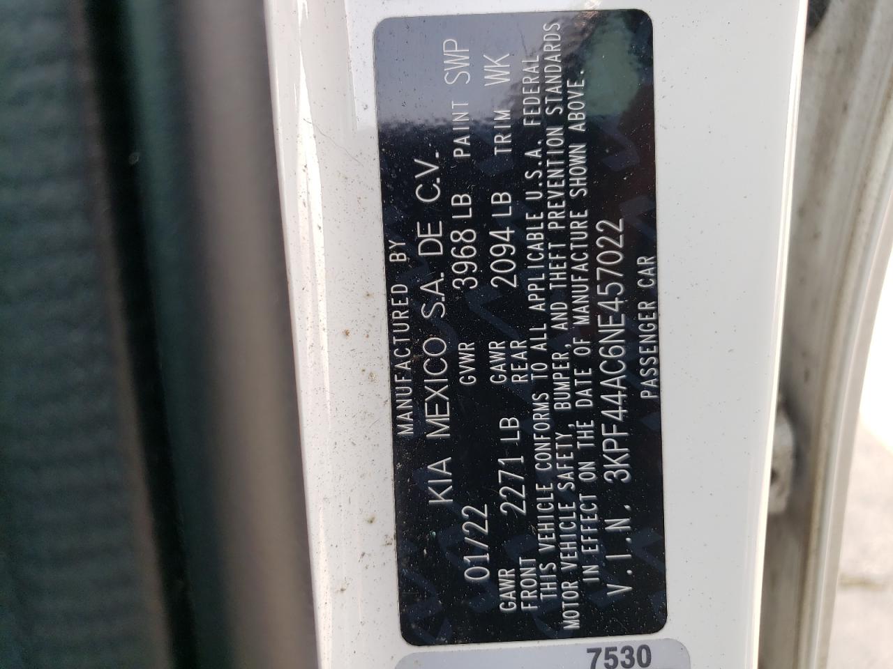 2022 Kia Forte Gt VIN: 3KPF44AC6NE457022 Lot: 54534094