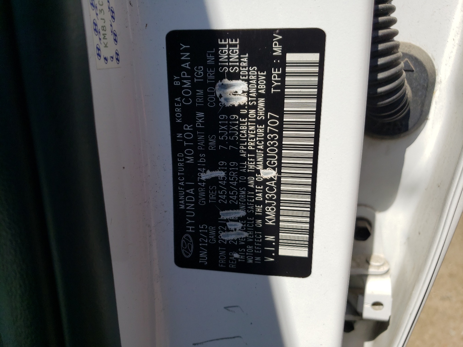 KM8J3CA22GU033707 2016 Hyundai Tucson Limited