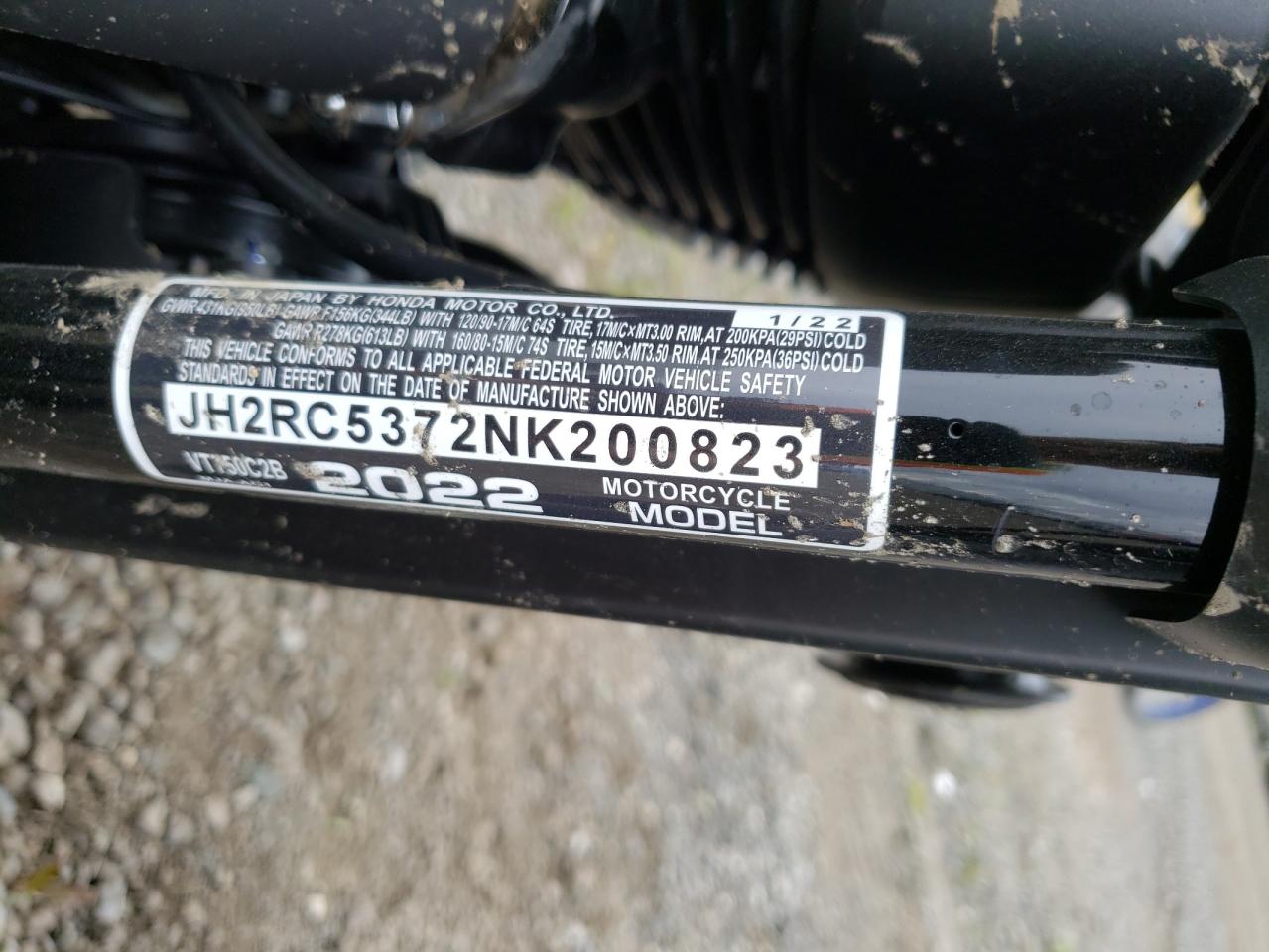 JH2RC5372NK200823 2022 Honda Vt750 C2B