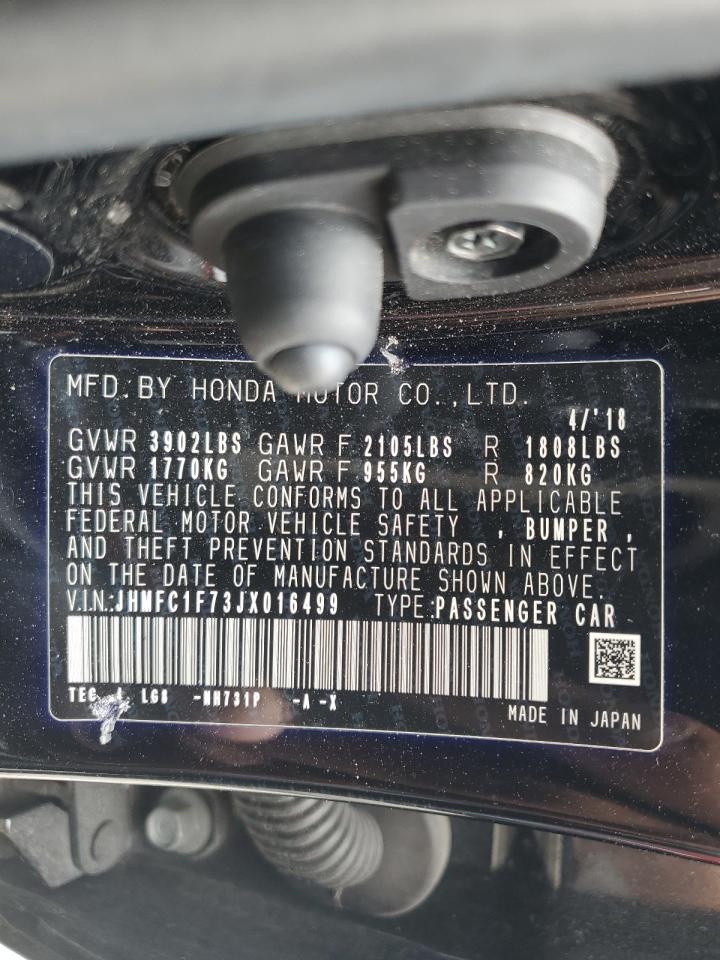 2018 Honda Civic Exl VIN: JHMFC1F73JX016499 Lot: 56527424