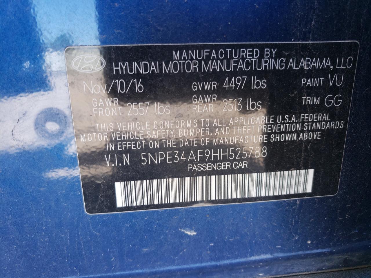 2017 Hyundai Sonata Sport VIN: 5NPE34AF9HH525788 Lot: 56110224
