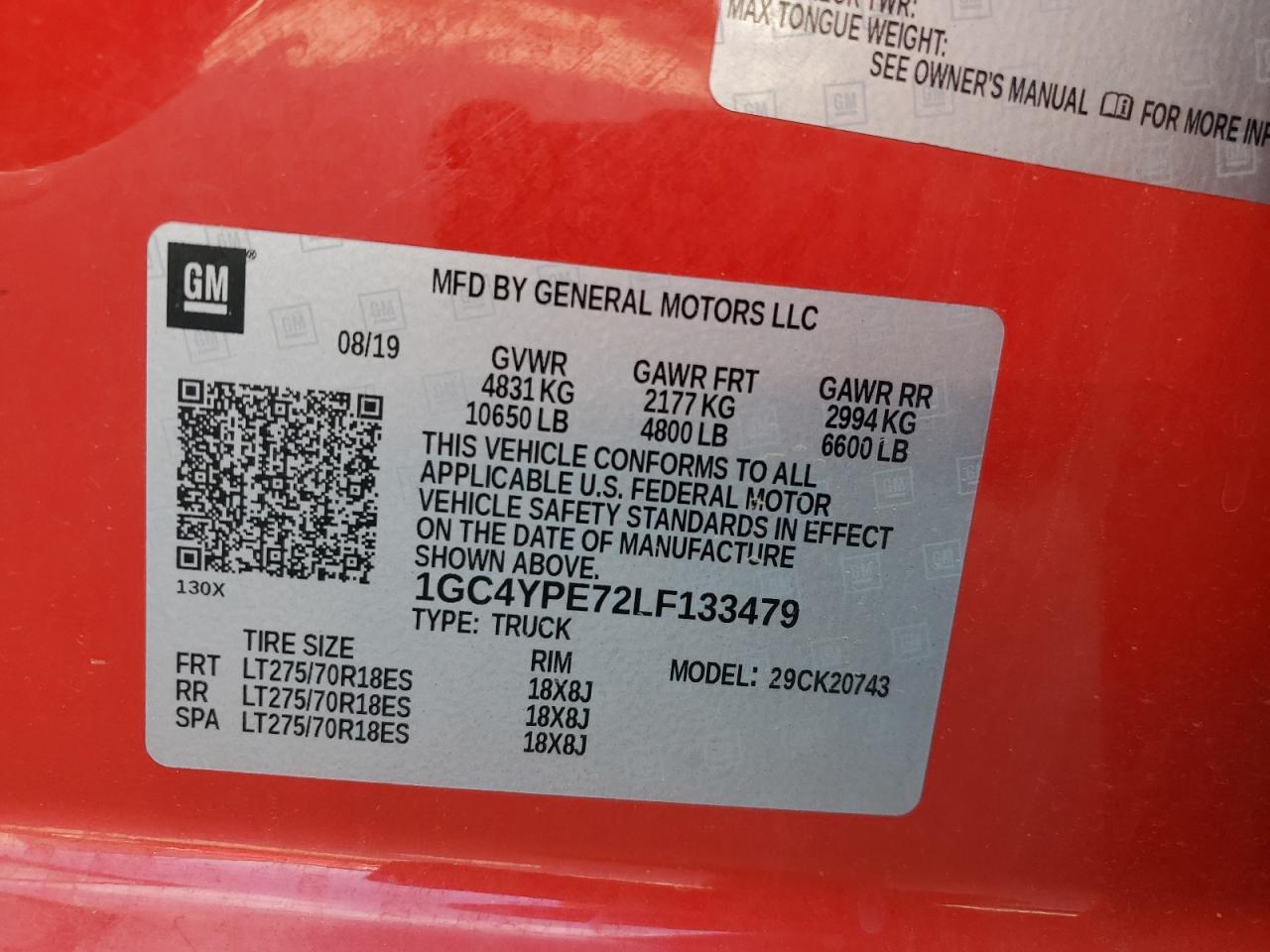 1GC4YPE72LF133479 2020 Chevrolet Silverado K2500 Heavy Duty Ltz