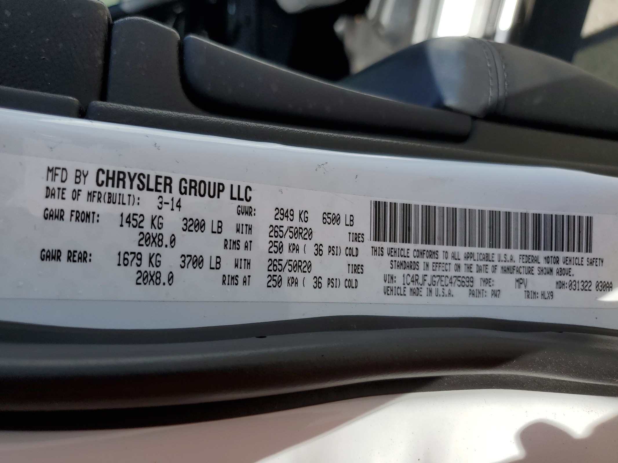 1C4RJFJG7EC475699 2014 Jeep Grand Cherokee Summit