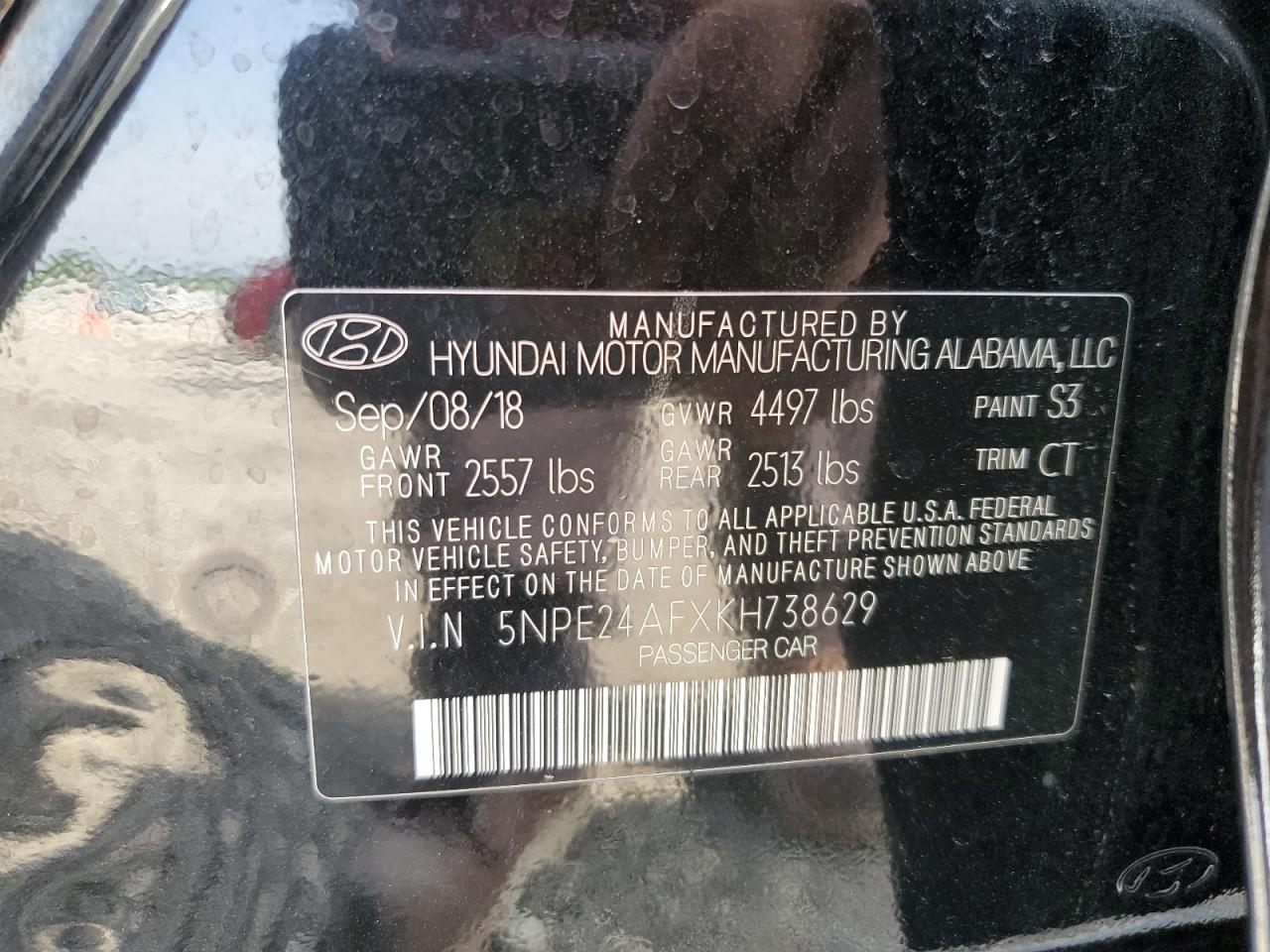 5NPE24AFXKH738629 2019 Hyundai Sonata Se