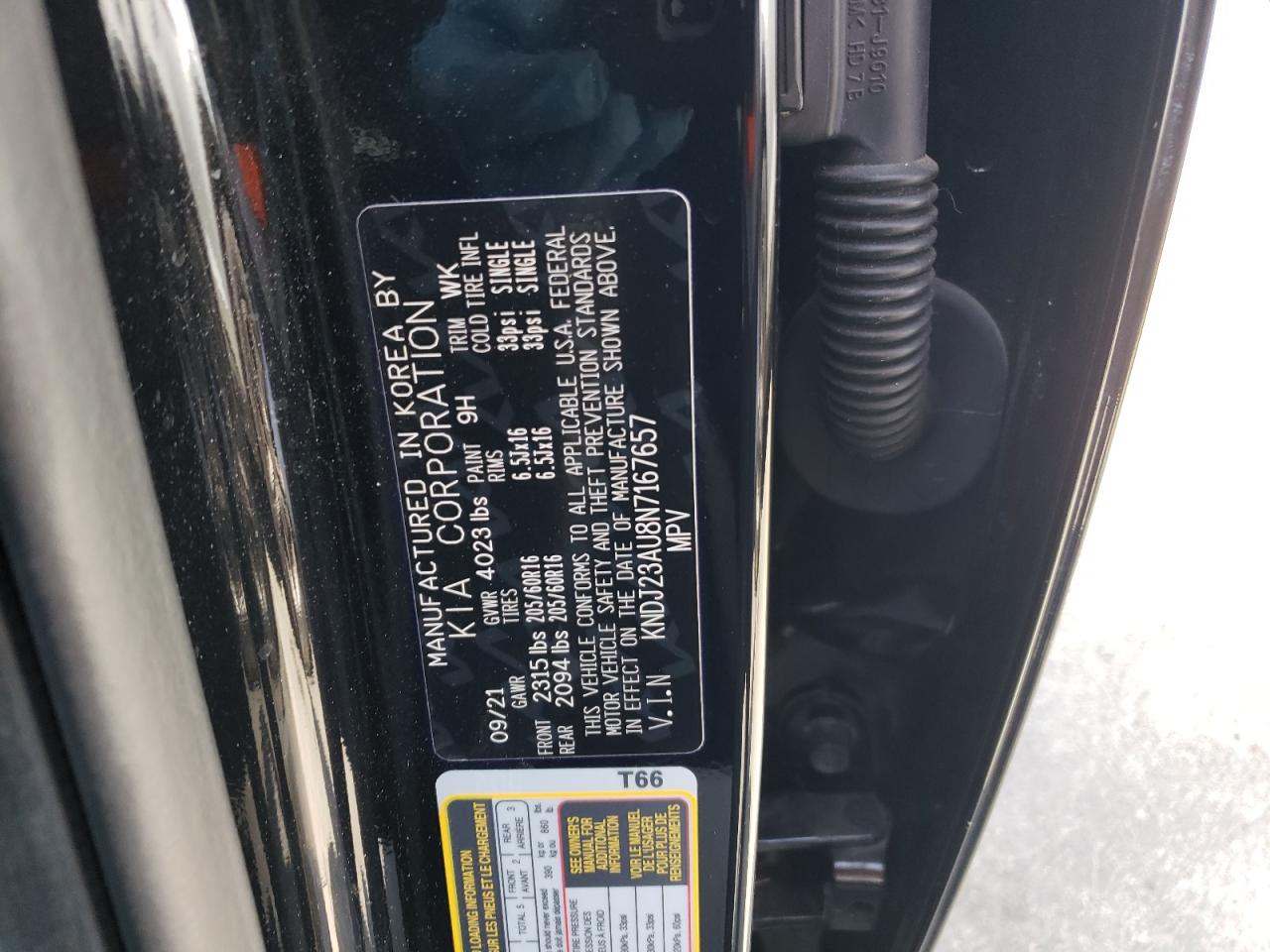 2022 Kia Soul Lx VIN: KNDJ23AU8N7167657 Lot: 57116904