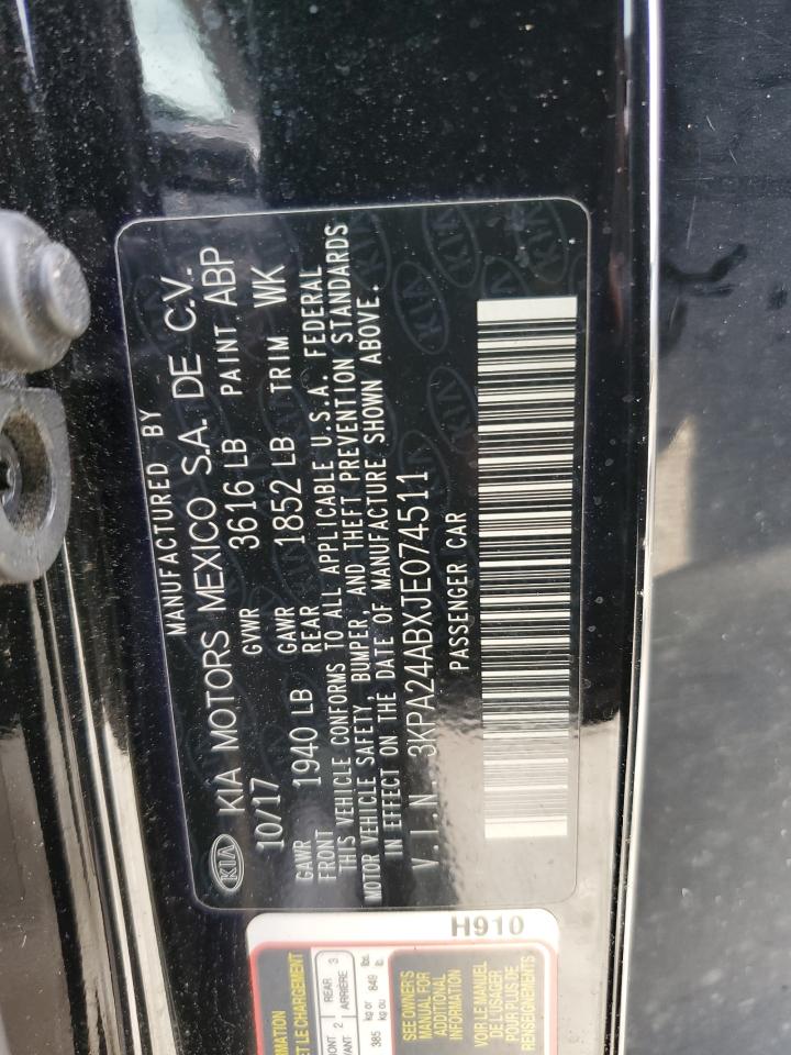 2018 Kia Rio Lx VIN: 3KPA24ABXJE074511 Lot: 54614304