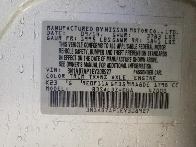 3N1AB7AP1EY308927 | 2014 Nissan sentra s