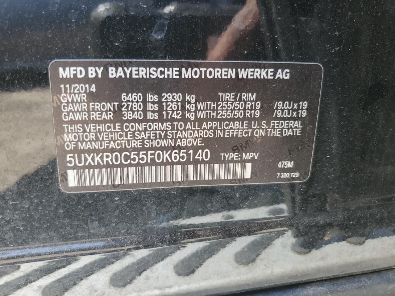 5UXKR0C55F0K65140 2015 BMW X5 xDrive35I