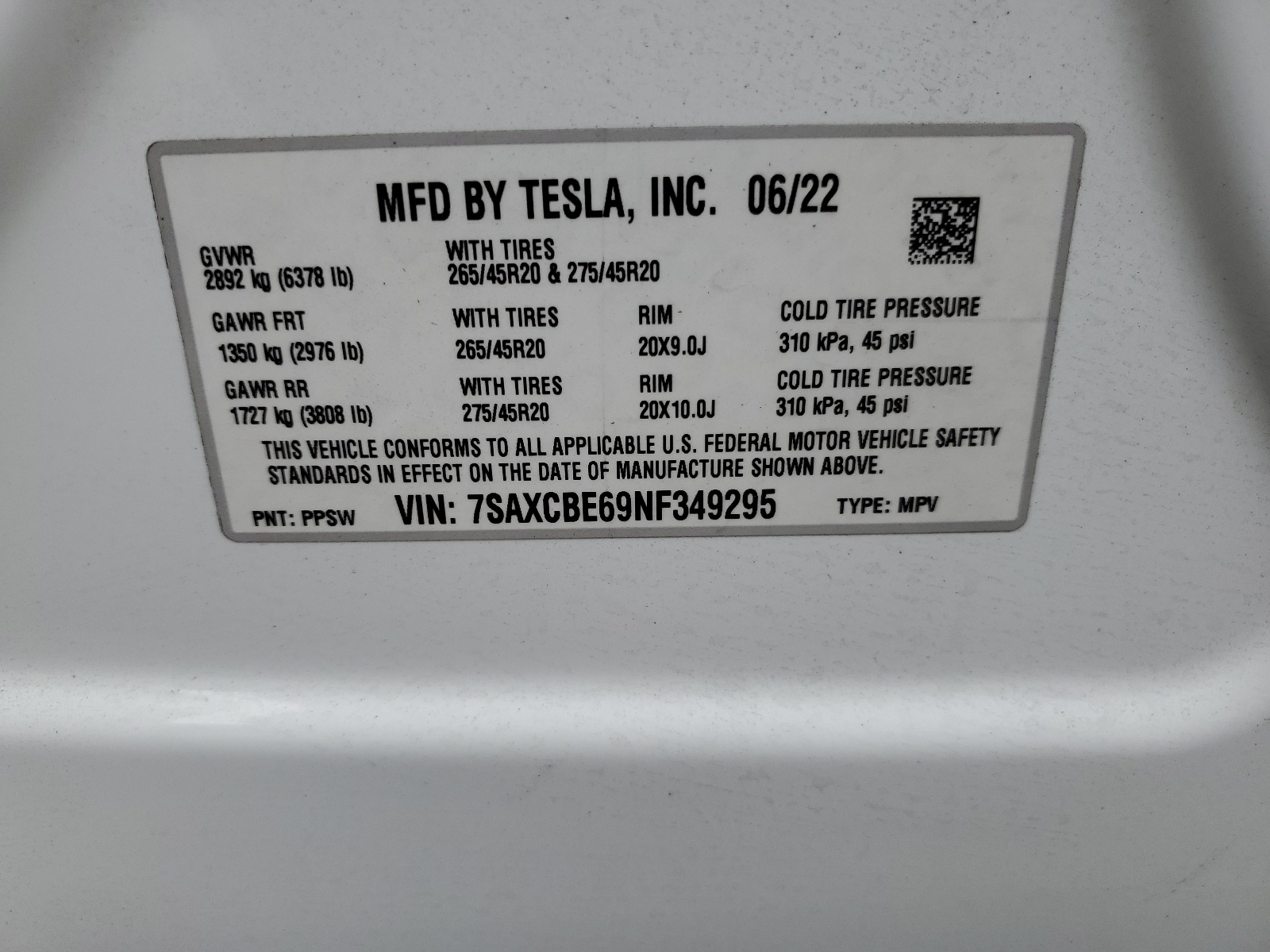 7SAXCBE69NF349295 2022 Tesla Model X