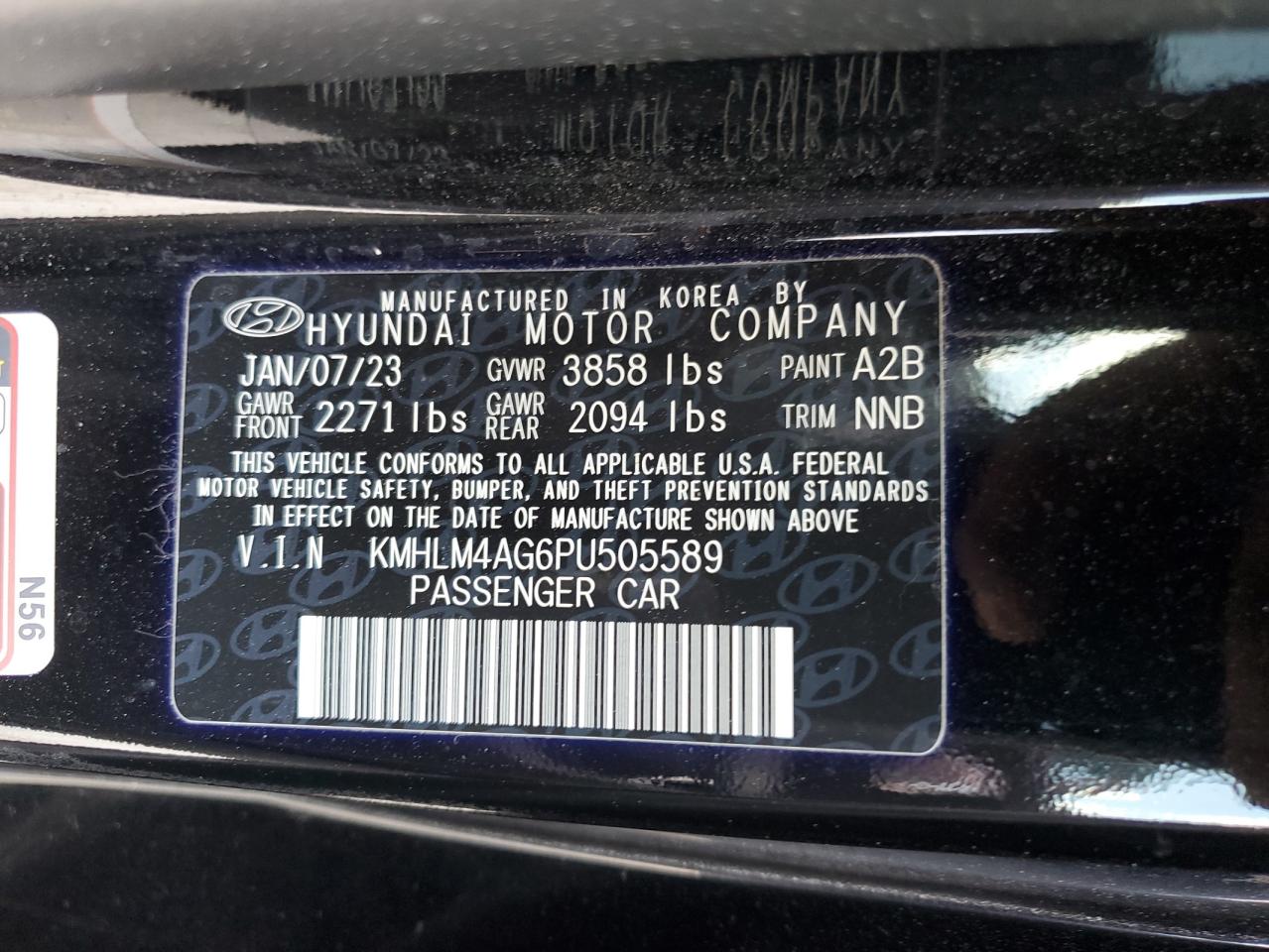 KMHLM4AG6PU505589 2023 Hyundai Elantra Sel