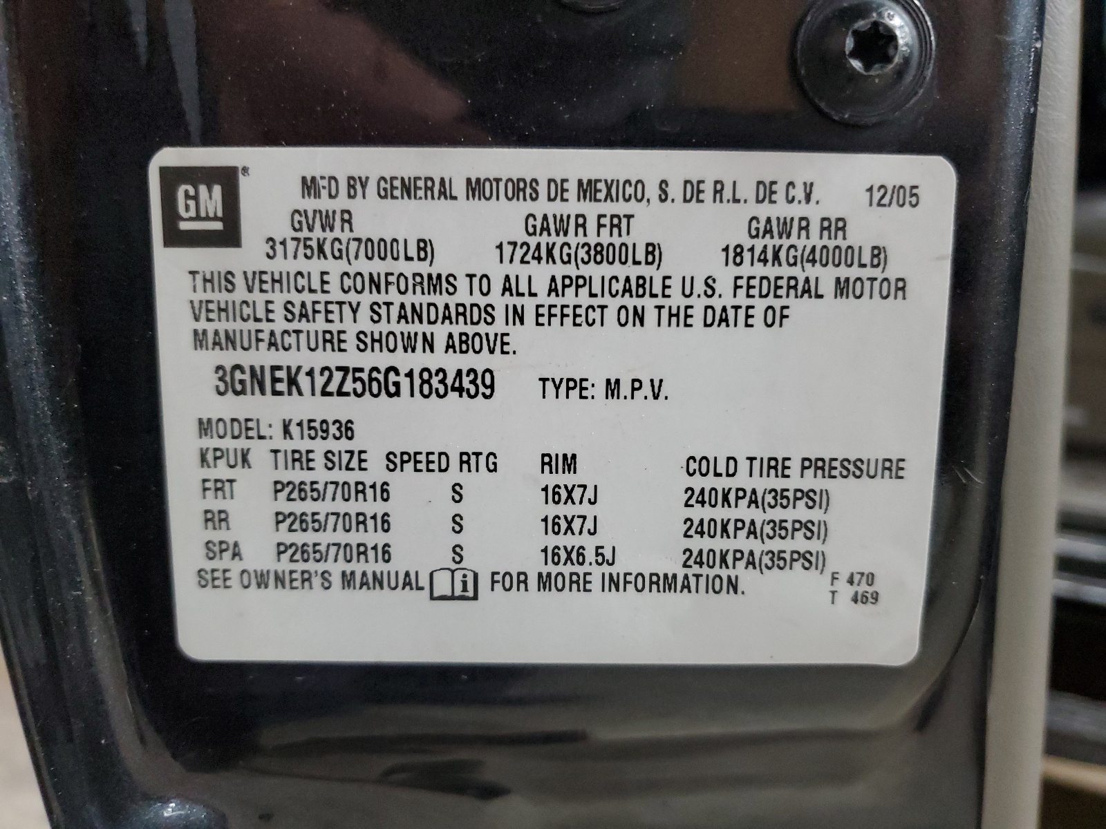 3GNEK12Z56G183439 2006 Chevrolet Avalanche K1500