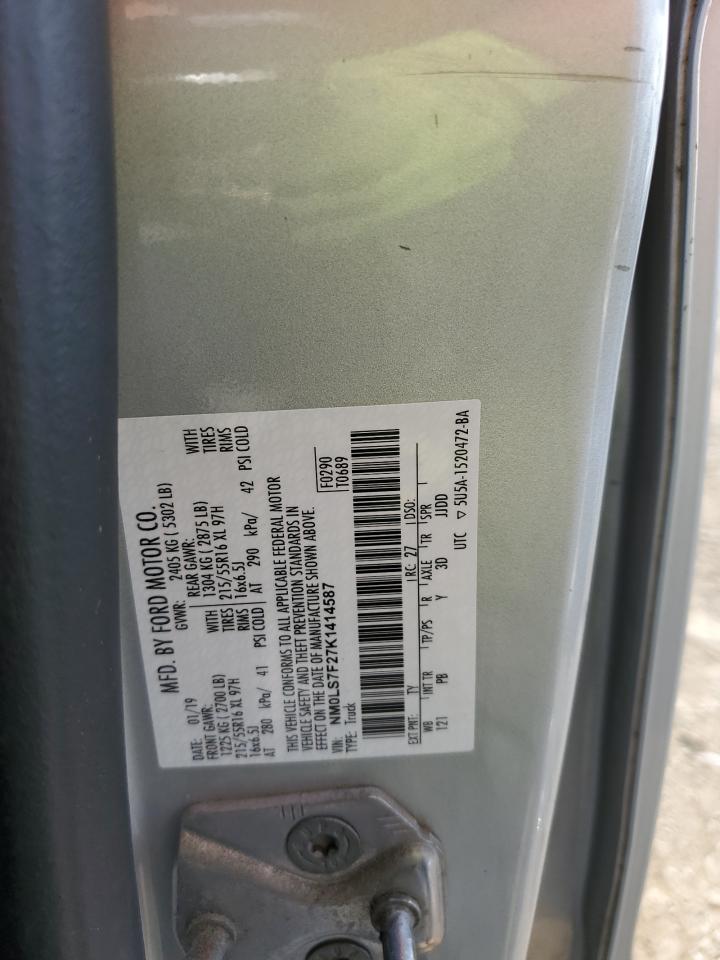 2019 Ford Transit Connect Xlt VIN: NM0LS7F27K1414587 Lot: 52752714