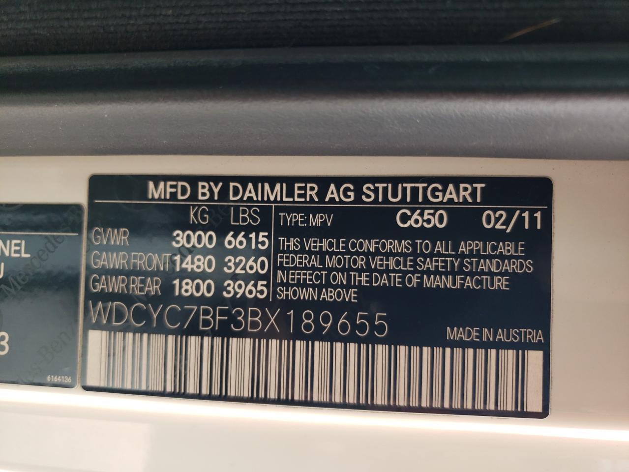 WDCYC7BF3BX189655 2011 Mercedes-Benz G 55 Amg