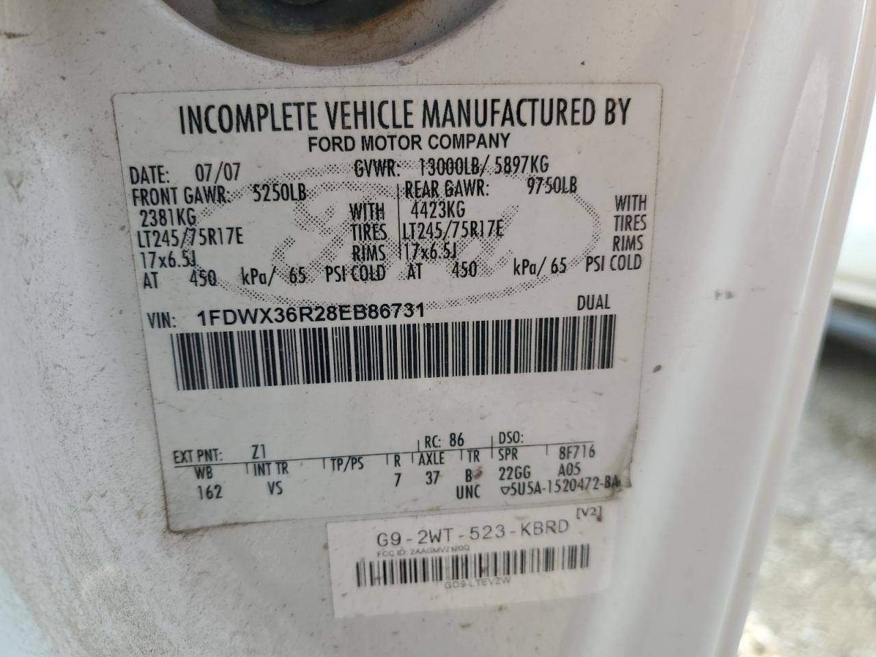 1FDWX36R28EB86731 2008 Ford F350 Super Duty