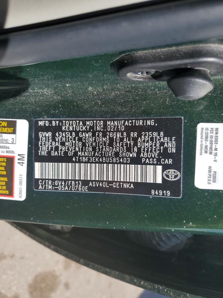 4T1BF3EK4BU585403 2011 Toyota Camry Base