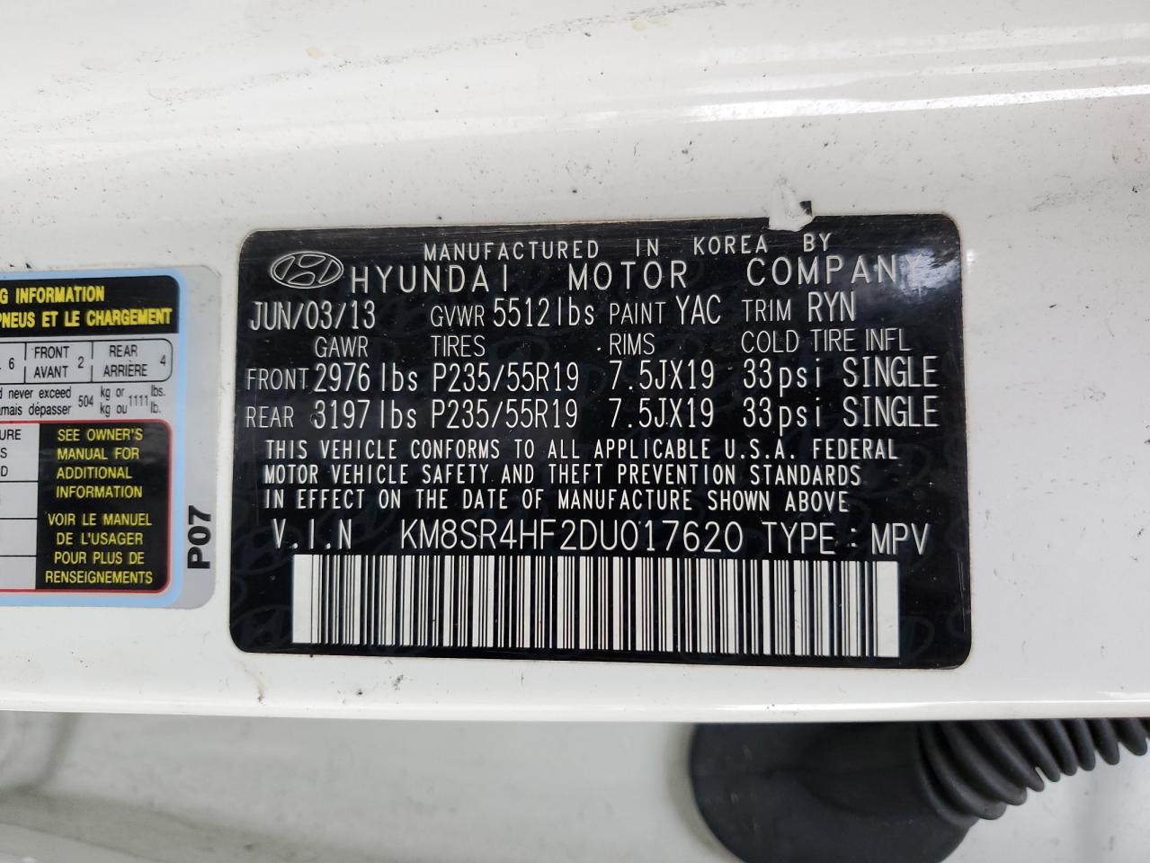 2013 Hyundai Santa Fe - Image 13