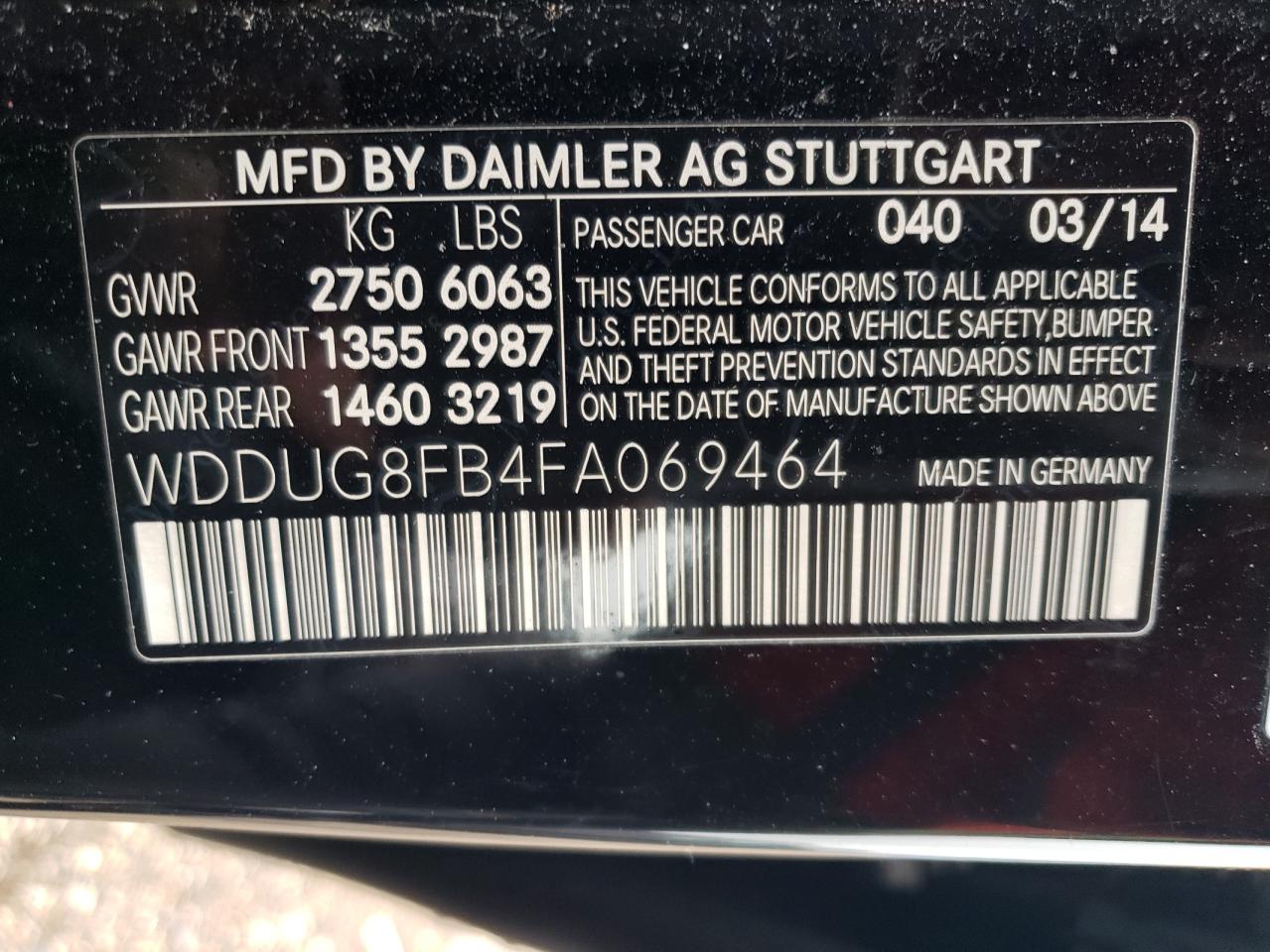 WDDUG8FB4FA069464 2015 Mercedes-Benz S 550 4Matic