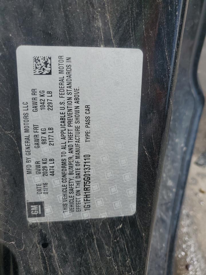 2016 Chevrolet Camaro Ss VIN: 1G1FH1R75G0137110 Lot: 66711294