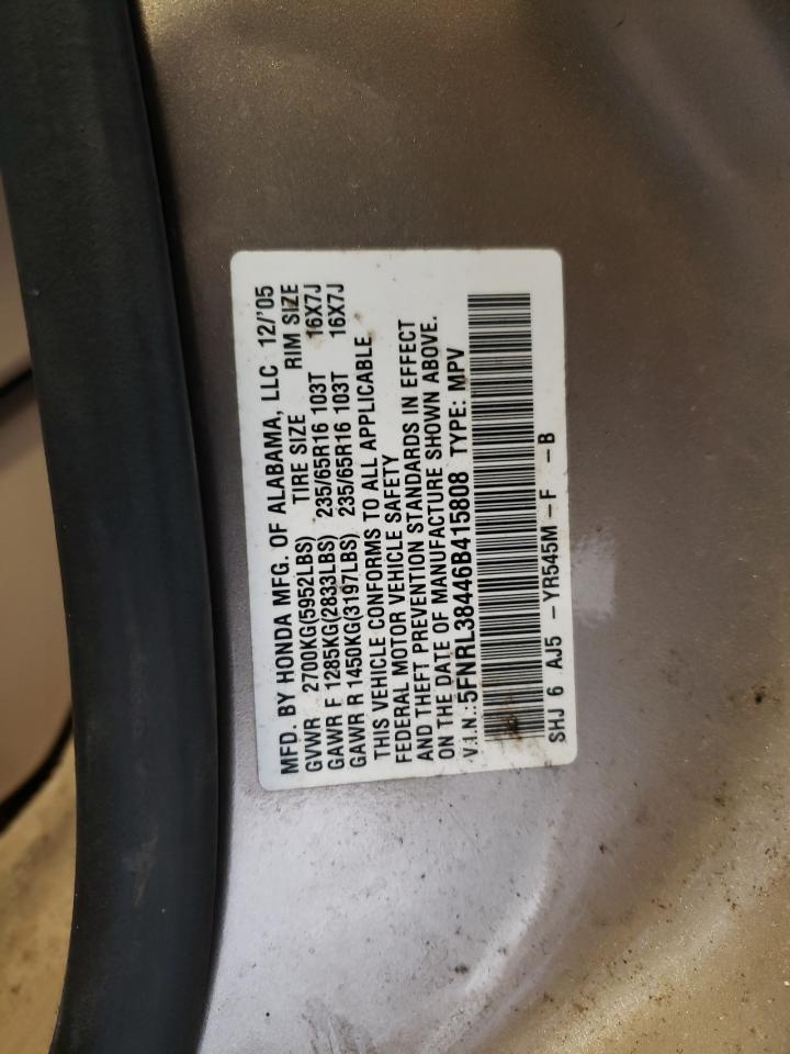 2006 Honda Odyssey Ex VIN: 5FNRL38446B415808 Lot: 56679864