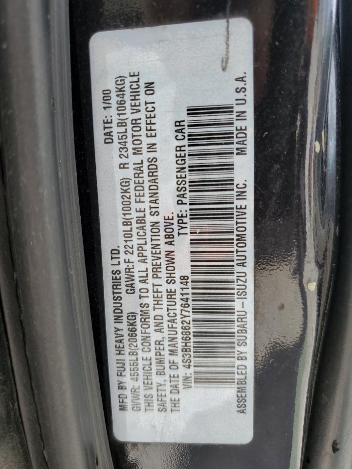 2000 Subaru Legacy Outback Limited VIN: 4S3BH6862Y7641148 Lot: 56277154