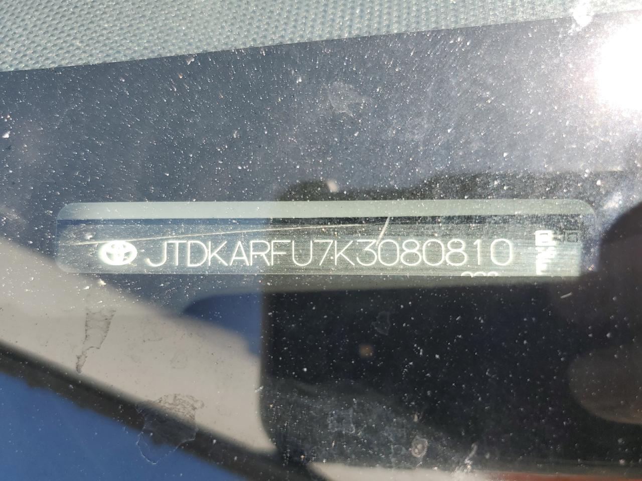 2019 Toyota Prius VIN: JTDKARFU7K3080810 Lot: 56430874