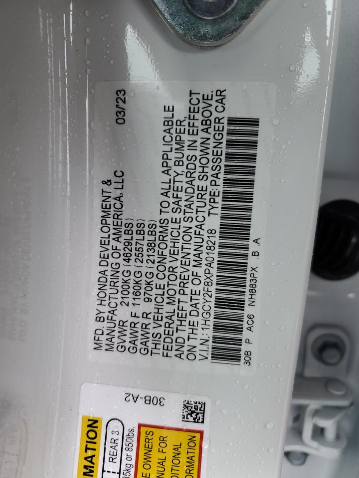 2023 Honda Accord Touring Hybrid VIN: 1HGCY2F8XPA018218 Lot: 54535314