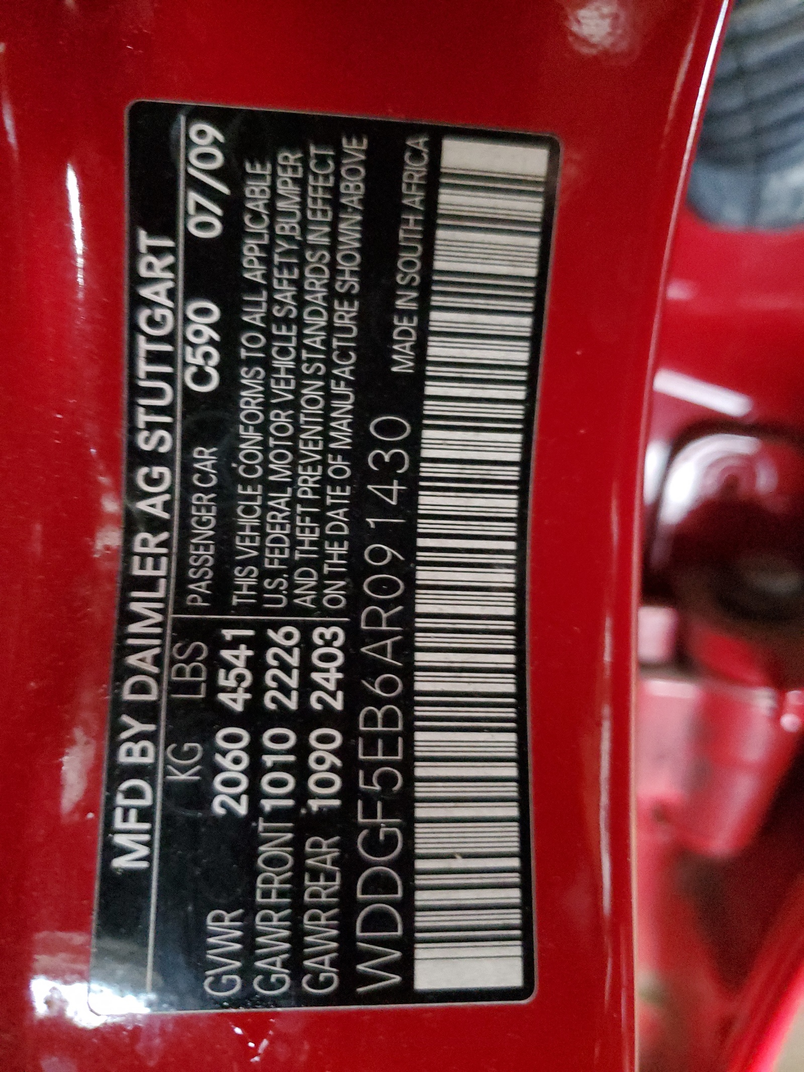 WDDGF5EB6AR091430 2010 Mercedes-Benz C 300