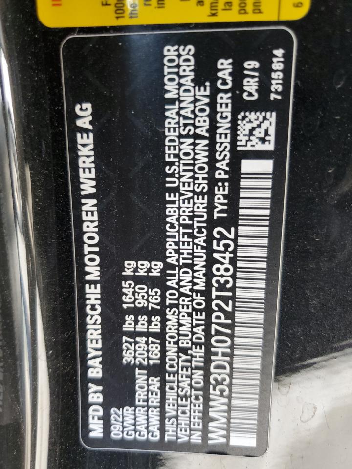 2023 Mini Cooper S VIN: WMW53DH07P2T38452 Lot: 54256944