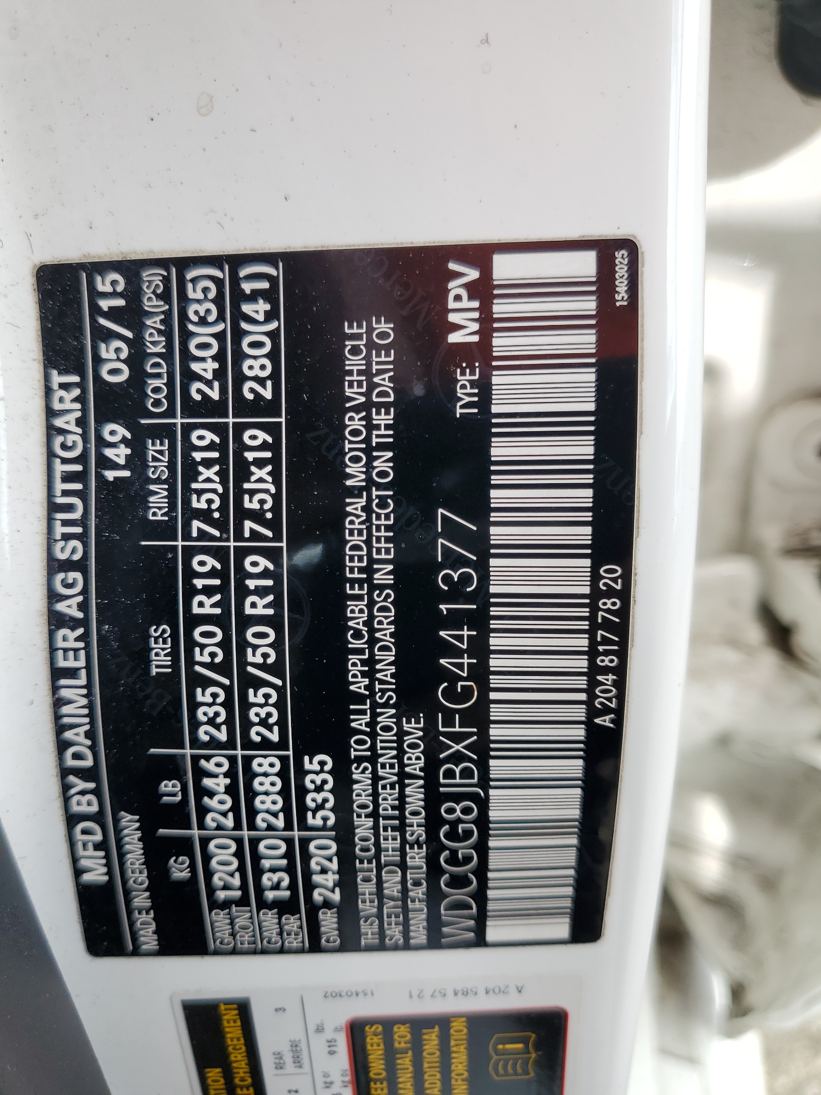 WDCGG8JBXFG441377 2015 Mercedes-Benz Glk 350 4Matic