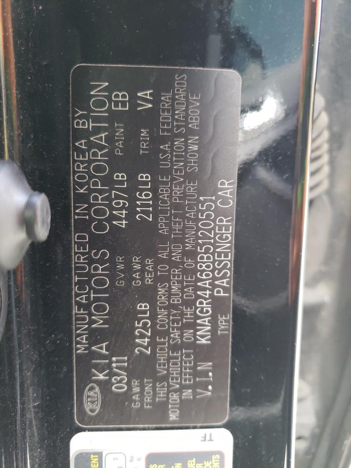 2011 Kia Optima Sx VIN: KNAGR4A68B5120551 Lot: 57339664