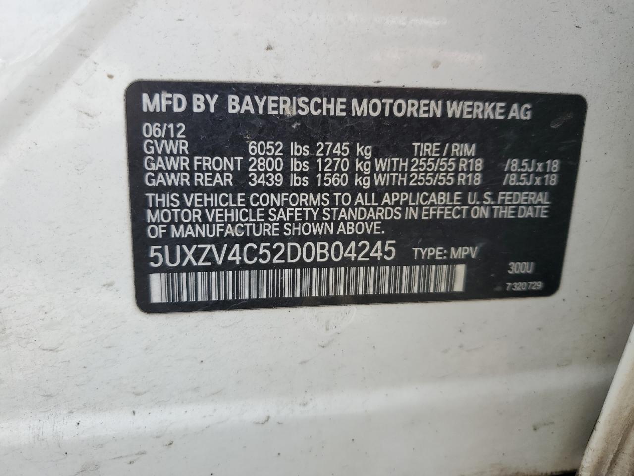 5UXZV4C52D0B04245 2013 BMW X5 xDrive35I