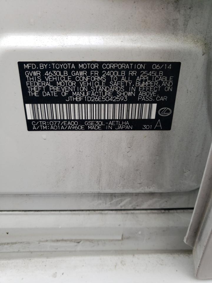 2014 Lexus Is 250 VIN: JTHBF1D26E5042593 Lot: 54553334