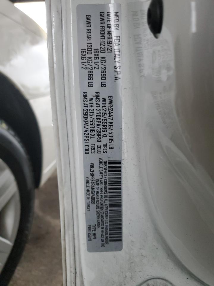 2021 Ram Promaster City VIN: ZFBHRFAB4M6V40081 Lot: 53298344