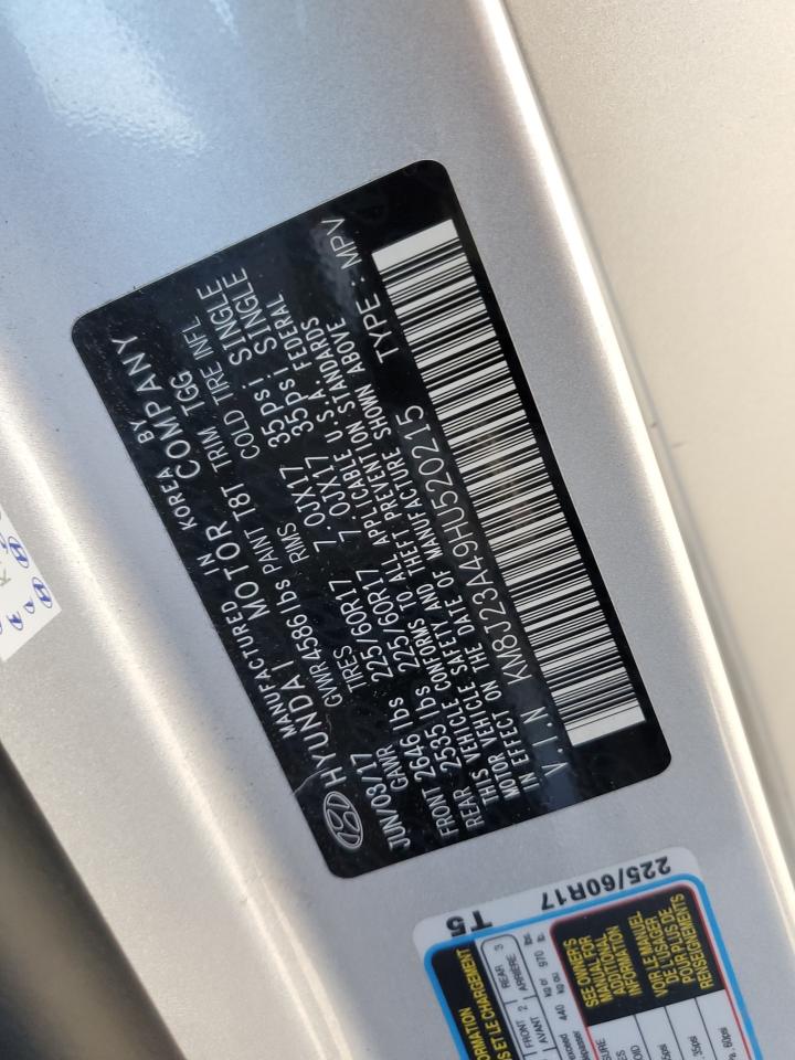 2017 Hyundai Tucson Se VIN: KM8J23A49HU520215 Lot: 56518794