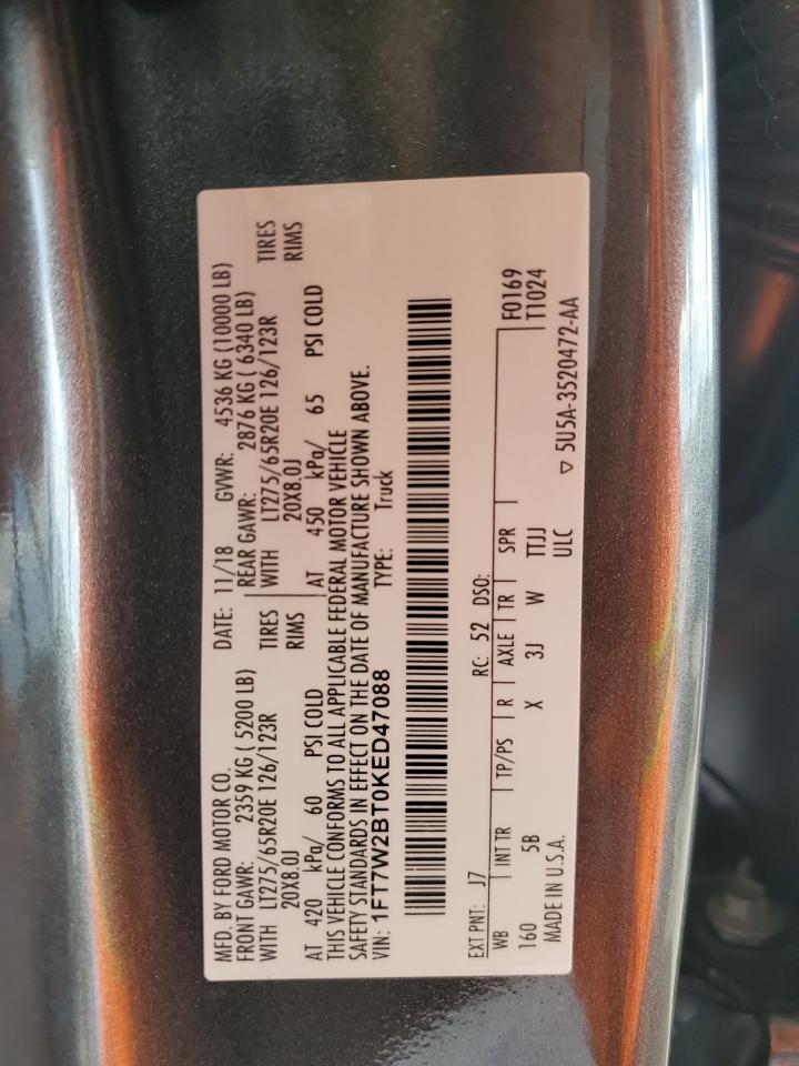 1FT7W2BT0KED47088 2019 Ford F250 Super Duty