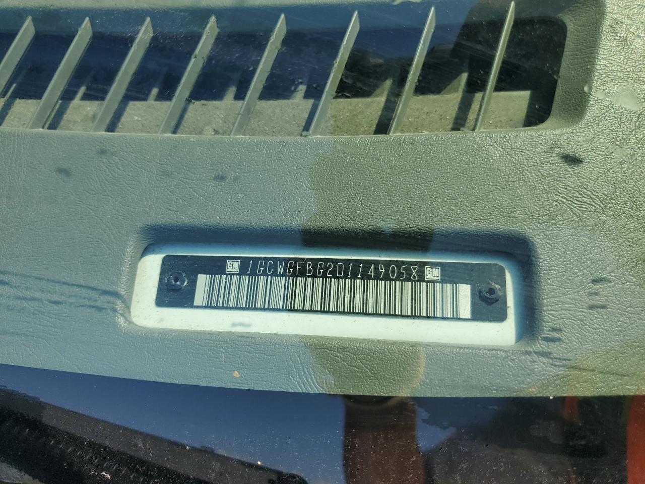 2013 Chevrolet Express G2500 VIN: 1GCWGFBG2D1149058 Lot: 54960004