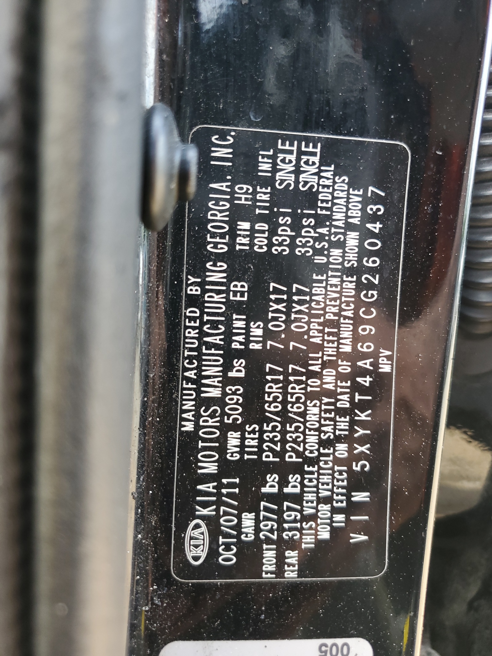 5XYKT4A69CG260437 2012 Kia Sorento Base