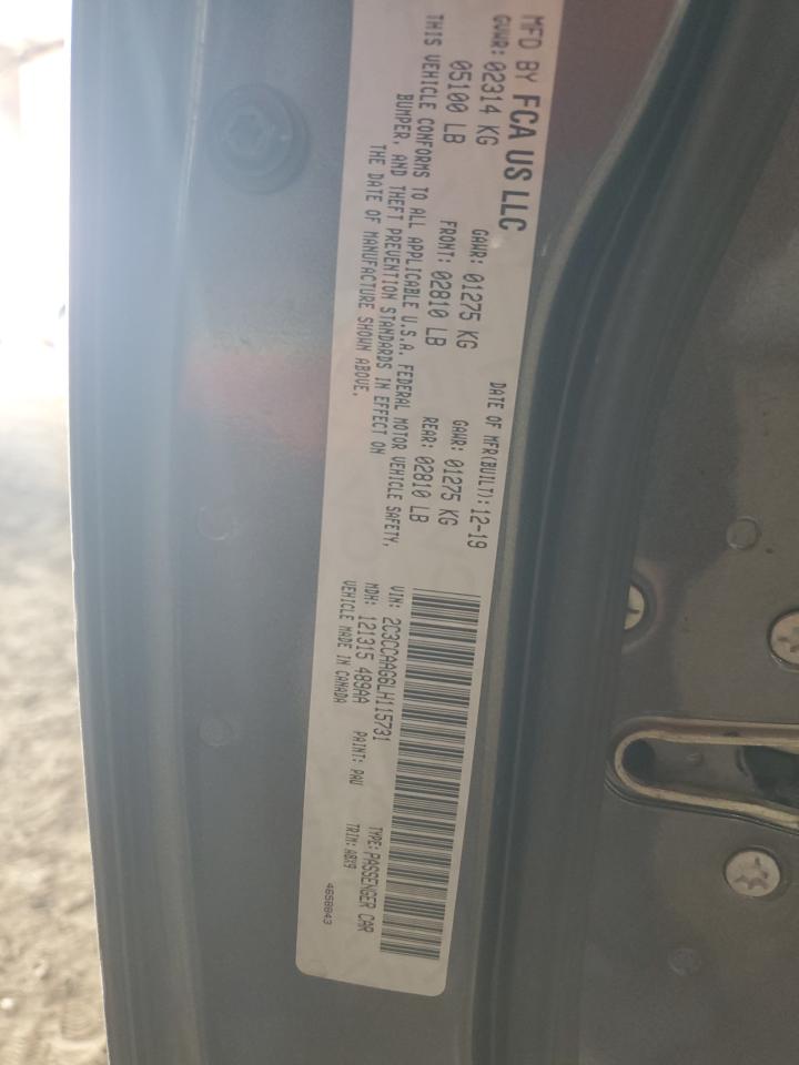 2020 Chrysler 300 Touring VIN: 2C3CCAAG6LH115731 Lot: 55743564