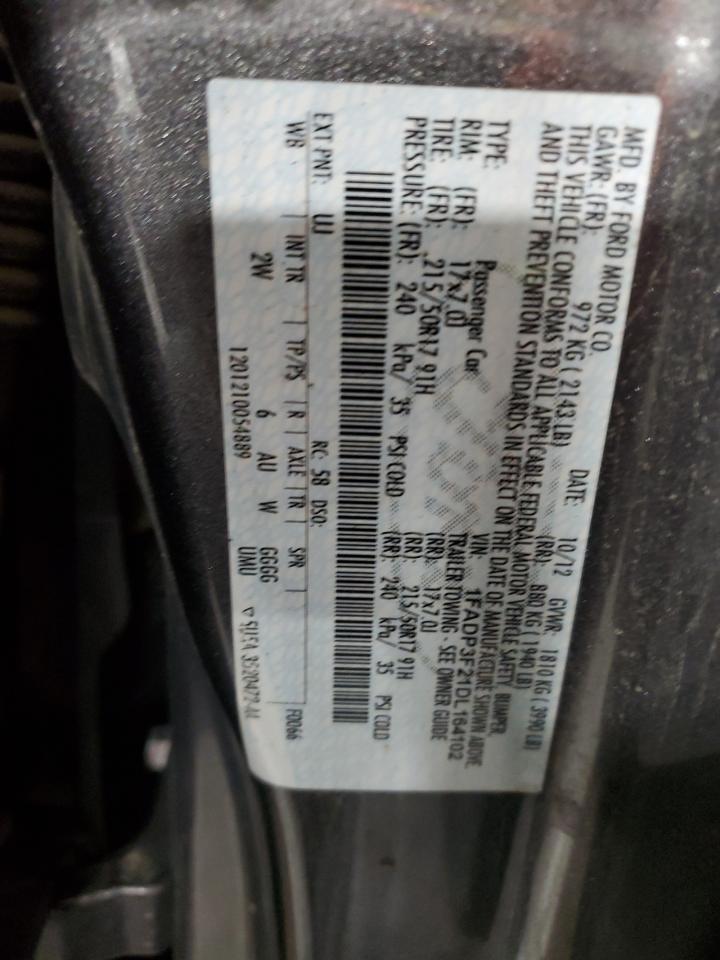 2013 Ford Focus Se VIN: 1FADP3F21DL164102 Lot: 55081734