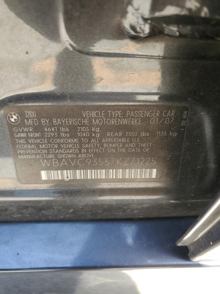 2007 BMW 328 Xi VIN: WBAVC93557KZ71225 Lot: 55847174