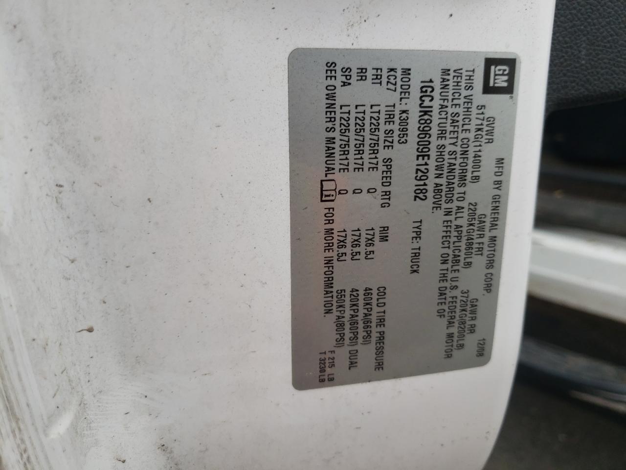 2009 Chevrolet Silverado K3500 Lt VIN: 1GCJK89609E129182 Lot: 55371434