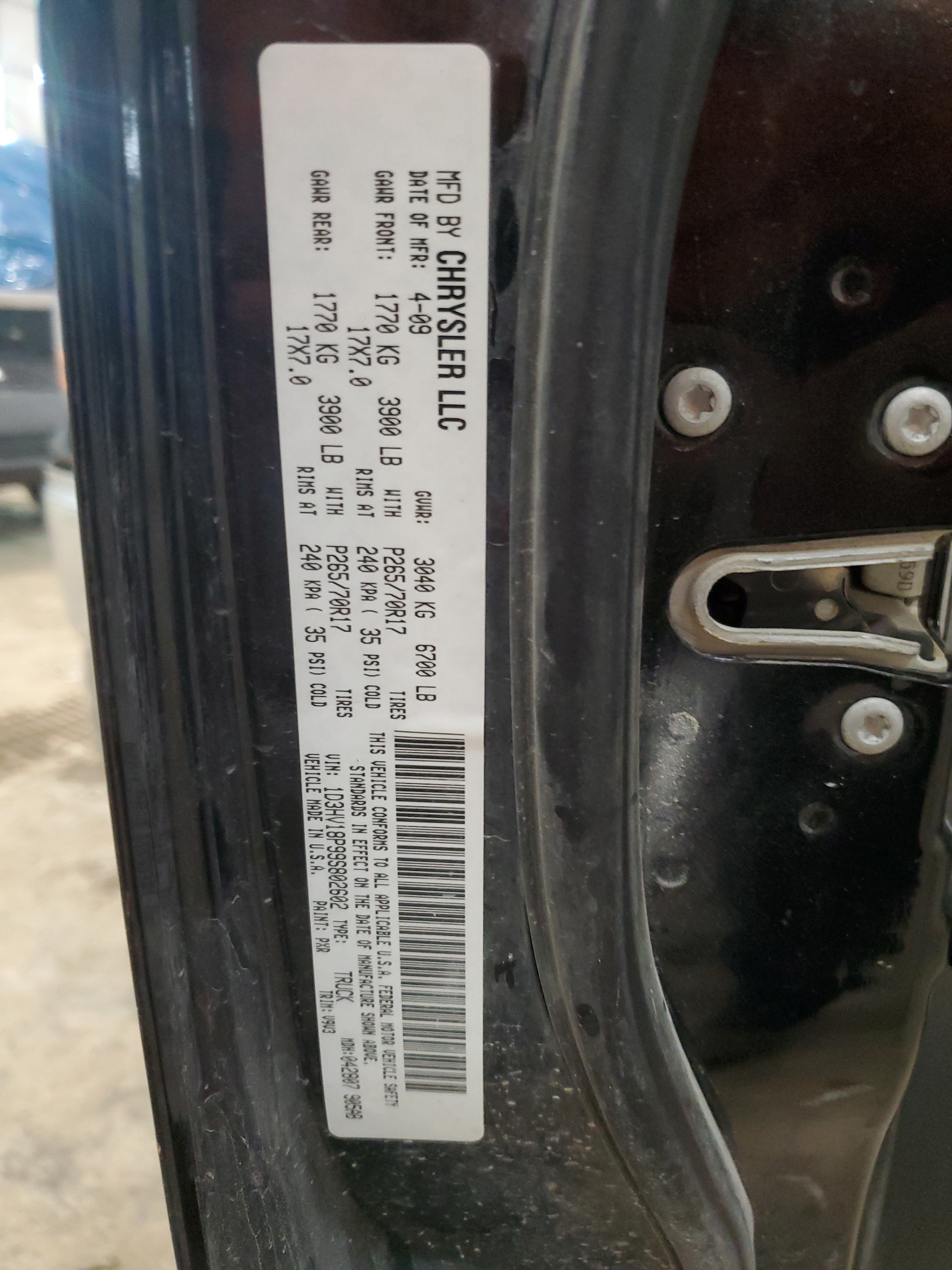 1D3HV18P99S802602 2009 Dodge Ram 1500