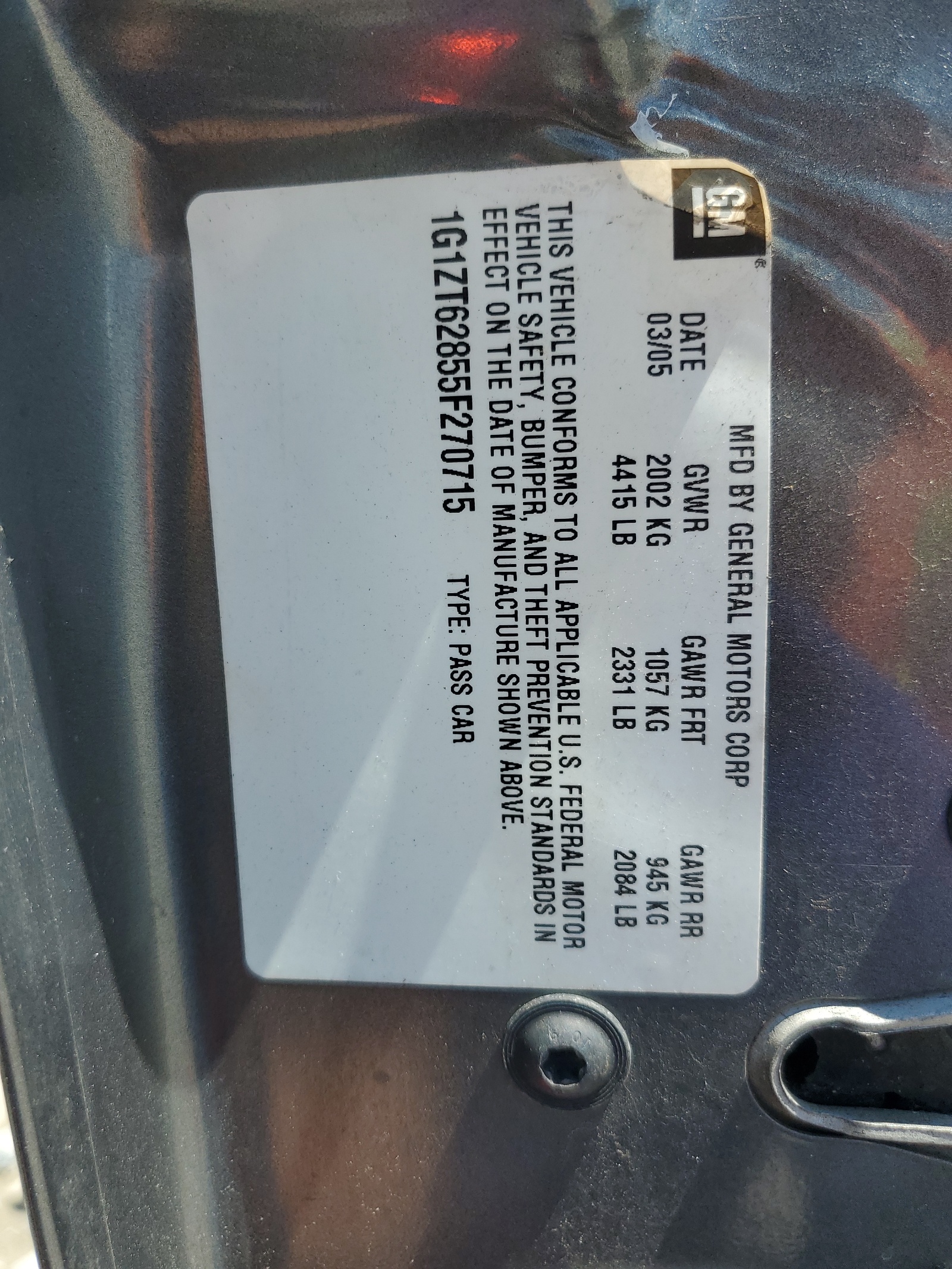 1G1ZT62855F270715 2005 Chevrolet Malibu Maxx Ls