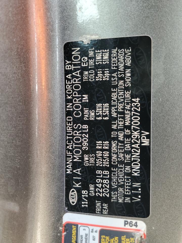 2019 Kia Soul VIN: KNDJN2A29K7007234 Lot: 56307824