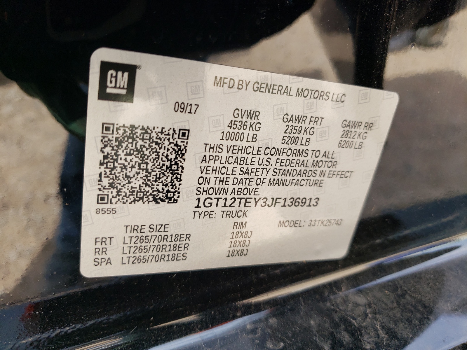 1GT12TEY3JF136913 2018 GMC Sierra K2500 Slt