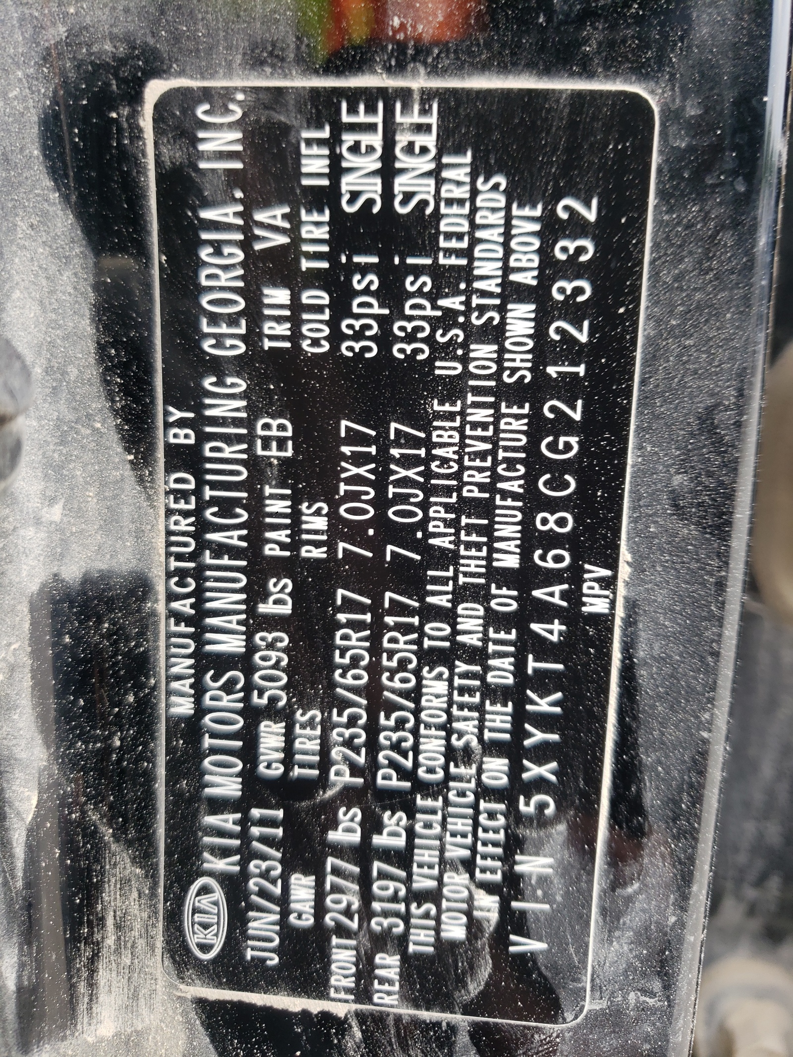 5XYKT4A68CG212332 2012 Kia Sorento Base