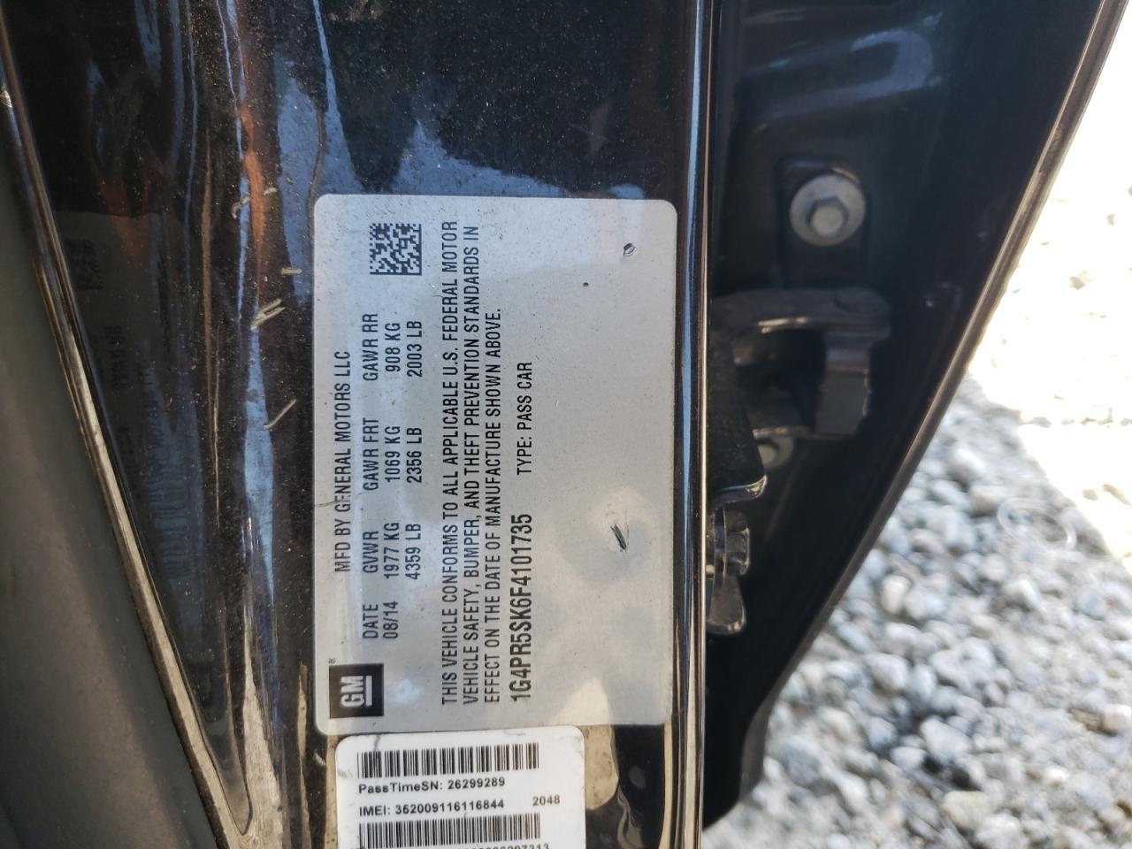 1G4PR5SK6F4101735 2015 Buick Verano Convenience